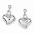 Sterling Silver Rhodium Plated 3-D Heart Polished Post Earrings