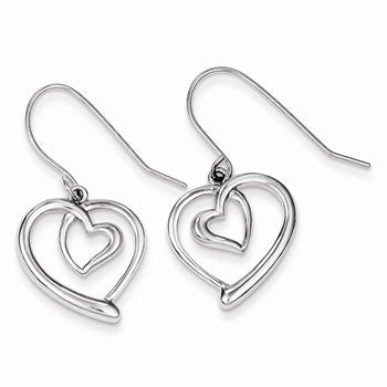 Sterling Silver Heart Dangle Earrings