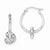 Sterling Silver Rhodium Plated Moveable Heart Hoop Earrings