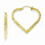 Sterling Silver Gold Plated Textured Heart Hoop Earrings