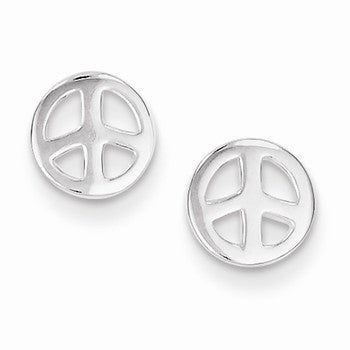 Sterling Silver Peace Sign Post Earrings