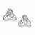 Sterling Silver Rhodium Plated CZ Trinity Post Earrings