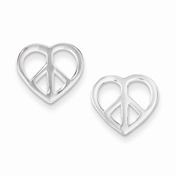 Sterling Silver Peace Sign Post Earrings