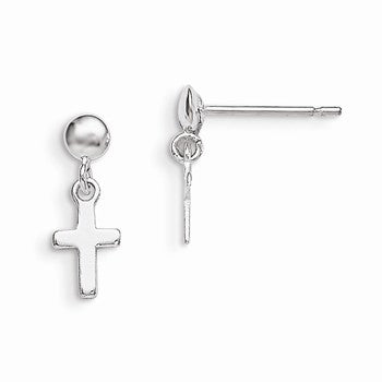 Sterling Silver Dangle Cross Earrings