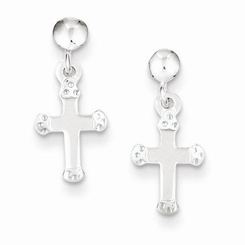 Sterling Silver Dangle Cross Earrings