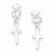 Sterling Silver Cross Dangle Post Earrings