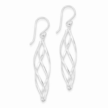 Sterling Silver Long Twisted Earrings