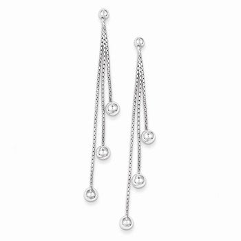 Sterling Silver Polished Bead Post Dangle Earrings
