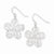 Sterling Silver Polished Flower Dangle Earrings