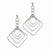 Sterling Silver Polished & Textured Square Post Dangle Earrings