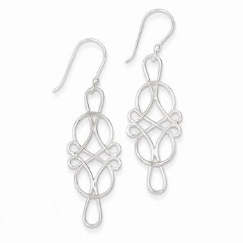 Sterling Silver Design Dangle Earrings