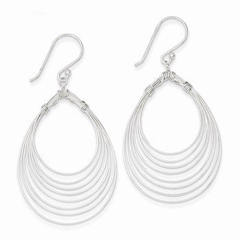 Sterling Silver Multi Ovals Dangle Earrings