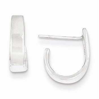 Sterling Silver Fancy J-Hoops Earrings