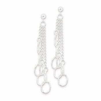 Sterling Silver Multi Oval Dangle Earrings