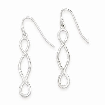Sterling Silver Polished Twist Dangle Earrings
