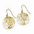 Sterling Silver Gold Plated Circle Flower Dangle Earrings