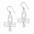 Sterling Silver Rhodium Plated Fancy Bead Dangle Earrings