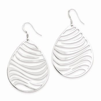 Sterling Silver Polished Circle Dangle Earrings