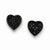 Sterling Silver Black CZ Micro Pave Heart Post Earrings