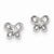 Sterling Silver CZ Butterfly Post Earrings
