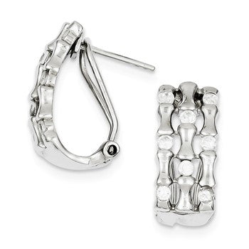 Sterling Silver CZ Triple-Str& Earrings