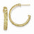 Sterling Silver Gold Plated Yellow Clear CZ Half Hoop Post Earrings