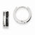 Sterling Silver White & Black CZ Hinged Hoop Earrings