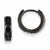 Sterling Silver Black Rhodium Plated Black CZ Hinged Hoop Earrings