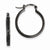 Sterling Silver Black Rhodium Plated Black CZ Hoop Earrings