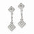 Sterling Silver CZ Pave Squares Dangle Post Earrings