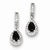Sterling Silver CZ Pave w/ Black CZ Pear Dangle Post Earrings