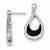 Sterling Silver CZ Black White Teardrop Earrings