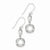 Sterling Silver CZ Square Dangle Earrings