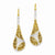 Sterling Silver Gold Plated CZ Teardrop Dangle Earrings