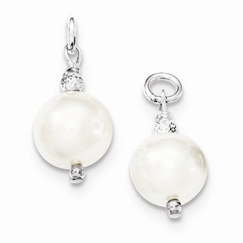 Sterling Silver FWC Pearl & Bead Hoop Earring Enhancers, Jewelry Earrings
