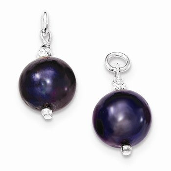 Sterling Silver FWC Peacock Pearl & Bead Hoop Earring Enhancers, Jewelry Earrings