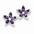 Sterling Silver CZ Flower Post Earrings
