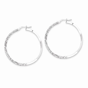 Sterling Silver Stellux Crystal Wavy Hoop Earrings