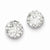 Sterling Silver 8mm White Czech Crystal Post Earrings