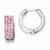 Sterling Silver Pink Preciosa Crystal Small Hinged Hoop Earrings