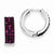 Sterling Silver Purple Preciosa Crystal Small Hinged Hoop Earrings