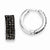 Sterling Silver Charcoal Preciosa Crystal Small Hinged Hoop Earrings