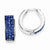 Sterling Silver Indigo Blue Preciosa Crystal Hinged Hoop Earrings