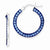 Sterling Silver Stellux Crystal Royal Blue Hoop Earrings