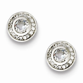 Sterling Silver CZ Post Earrings