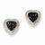 Sterling Silver Black CZ Heart Post Earrings