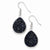 Sterling Silver & Dark Blue Druzy Shepherd Hook Earrings