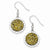 Sterling Silver with Yellow Druzy CZ Round Shepherd Hook Earrings