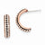 Sterling Silver Pink Ceramic Swarovski Elements Half Hoop Earrings