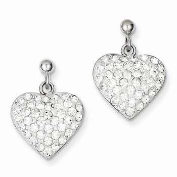 Sterling Silver CZ Heart Earrings